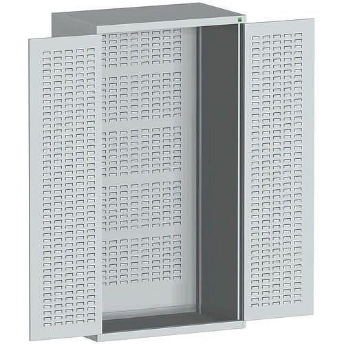 Dílenské skříně s perfo panely pro držáky na boxy/boxy, 200 x 105 x 65 cm, šedá-šedá