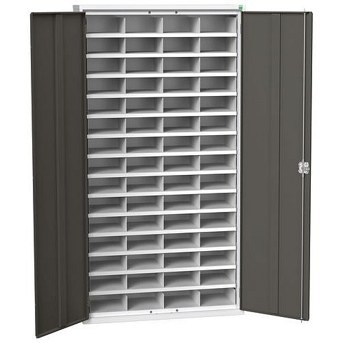 Kovová dílenská skříň Bott Verso s přihrádkami, 200 x 105 x 35 cm, 60 přihrádek, šedá-antracit