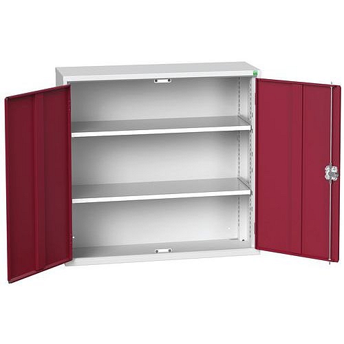 Dílenská skříň policová Bott Verso, 100 x 105 x 35 cm, 2 police, šedá-červená