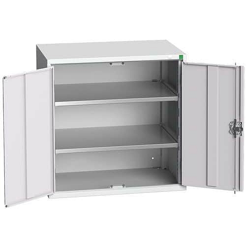 Dílenská skříň policová Bott Verso, 80 x 80 x 55 cm, 2 police, šedá-šedá