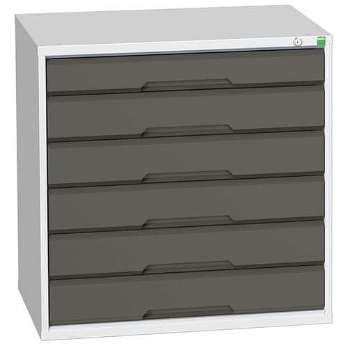 Dílenská zásuvková skříň Bott Verso, 80 x 80 x 55 cm, 6 zásuvek, šedá-antracit