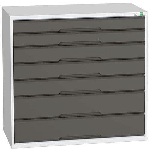 Dílenská zásuvková skříň Bott Verso, 100 x 105 x 55 cm, 7 zásuvek, šedá-antracit