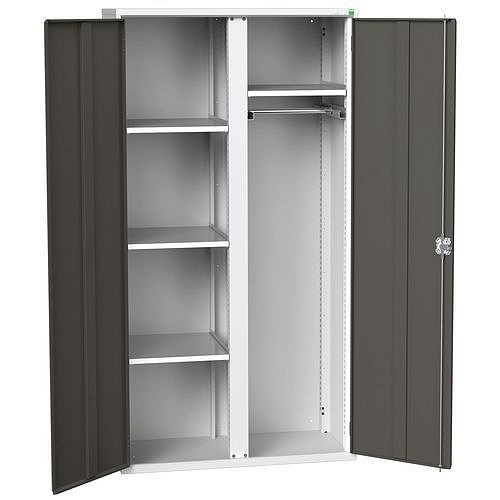 Kovová skříň pro údržbu Bott Verso, 200 x 105 x 55 cm, 4 police, šedá-antracit