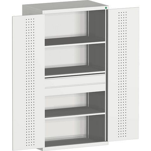 Dílenská skříň se zásuvkami Bott Cubio, 100 x 105 x 65 cm, 2 police, 1 zásuvka, šedá-šedá