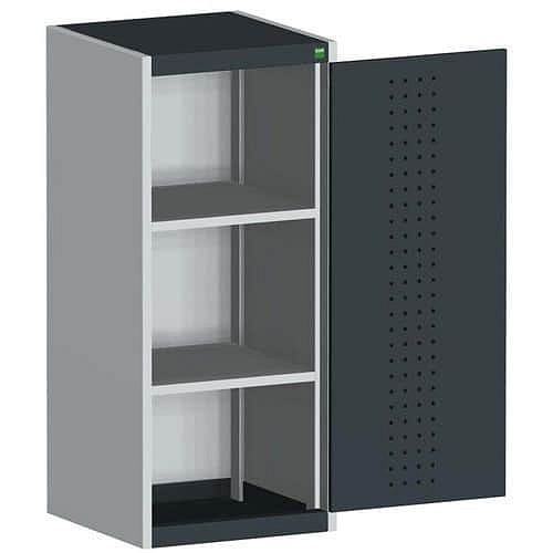 Dílenská skříň Bott Cubio, 120 x 52,5 x 52,5 cm, perfo dveře, šedá-antracit