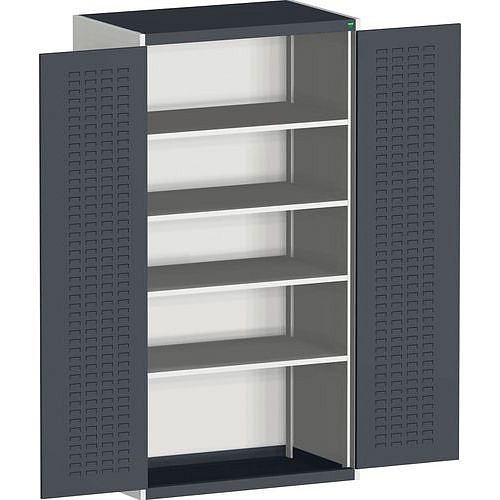 Dílenská skříň Bott Cubio, 200 x 105 x 65 cm, perfo dveře, šedá-antracit