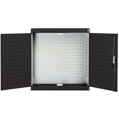 Závěsná skříňka Bott Cubio, zadní panel typu perfo, 100 x 105 x 32,5 cm, šedá-antracit