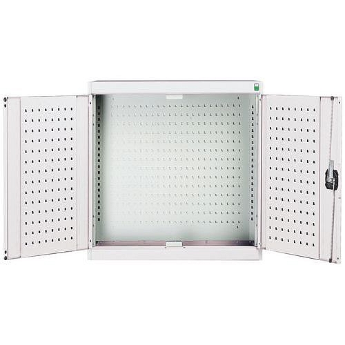 Závěsná skříňka Bott Cubio, zadní panel typu perfo, 100 x 105 x 32,5 cm, šedá-šedá