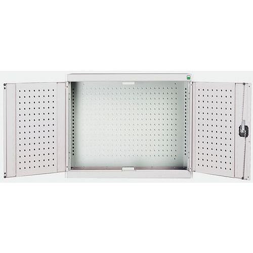 Závěsná skříňka Bott Cubio, zadní panel typu perfo, 70 x 80 x 32,5 cm, šedá-šedá