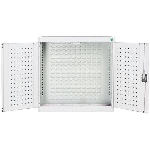 Závěsná skříňka Bott Cubio, zadní panel typu louvre, 100 x 105 x 32,5 cm , šedá-šedá