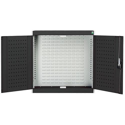 Závěsná skříňka Bott Cubio, zadní panel typu louvre, 100 x 105 x 32,5 cm , šedá-antracit