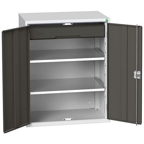 Dílenská skříň se zásuvkami Bott Verso, 100 x 80 x 55 cm, 2 police, 1 zásuvka, šedá-antracit