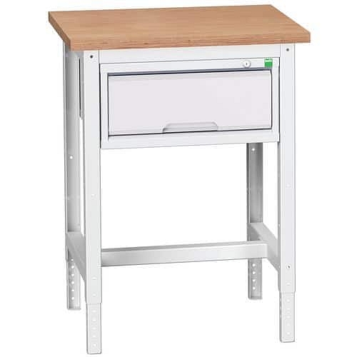 Dílenský stůl Bott Verso, 78-93 x 70 x 60 cm, 1 zásuvka, multiplex, šedá-šedá