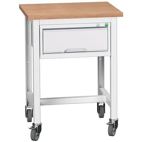 Mobilní dílenský stůl Bott Verso Storage, 93 x 70 x 60 cm, 1 zásuvka, multiplex, šedá-šedá