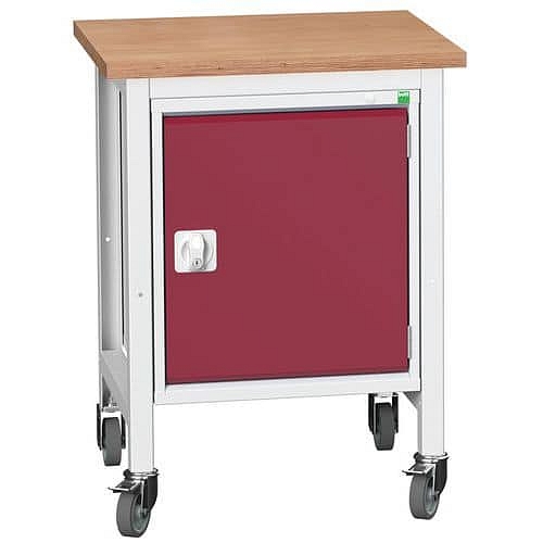 Mobilní dílenský stůl Bott Verso Storage, 93 x 70 x 60 cm, 1 skříňka, multiplex, šedá-červená