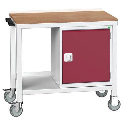 Mobilní dílenský stůl Bott Verso Weld, 93 x 100 x 60 cm, 1 skříňka, multiplex, šedá-červená