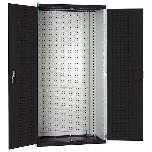 Dílenská skříň s perfo panely pro držáky na nářadí/nářadí, 200 x 105 x 52,5 cm, šedá-antracit