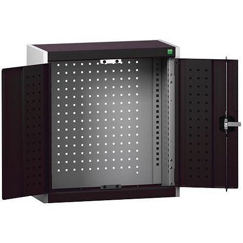 Závěsná skříňka Bott Cubio, zadní panel typu perfo, 70 x 65 x 32,5 cm, šedá-antracit