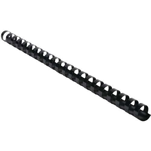 Plastové hřbety pro kroužkovou vazbu A4, 16 mm, černé