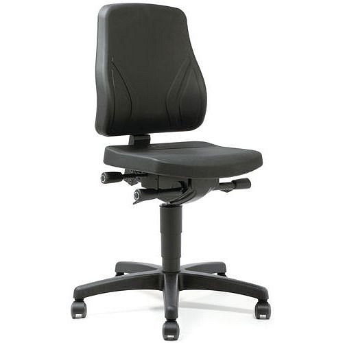 Pracovní židle Bimos All In One 9633 s kolečky bez podnožky, koženkový sedák, nízké opěradlo, černá