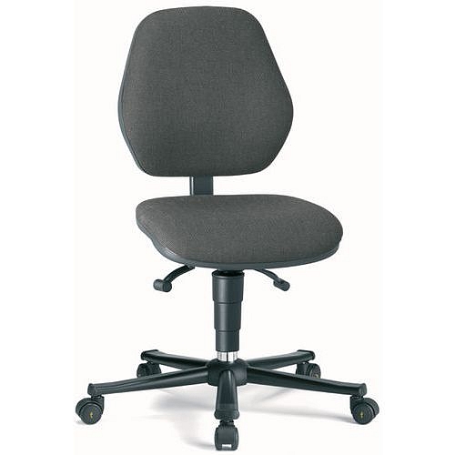 Pracovní antistatická ESD židle Bimos Basic 9151E s kolečky, bez podnožky, látka, nízké opěradlo, šedá