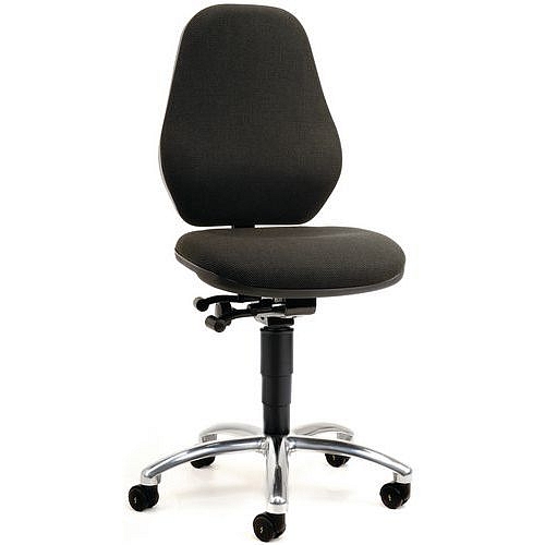 Pracovní antistatická ESD židle Bimos Basic 9158E s kolečky, bez podnožky, látka, nízké opěradlo, černá