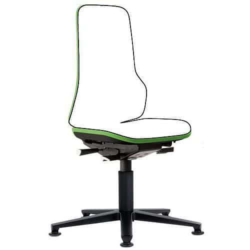 Rám pracovní antistatické ESD židle Neon Bimos 9560E, permanentní kontakt, kluzáky, zelená