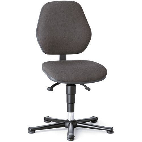 Pracovní laboratorní žídle Bimos Basic 9130 s kluzáky, bez podnožky,permanentní kontakt, látková, nízké opěradlo, šedá