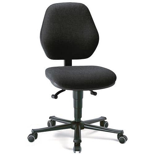 Pracovní laboratorní židle Bimos basic 9133 s kolečky, bez podnožky, permanentní kontakt, látka, nízké opěradlo, černá