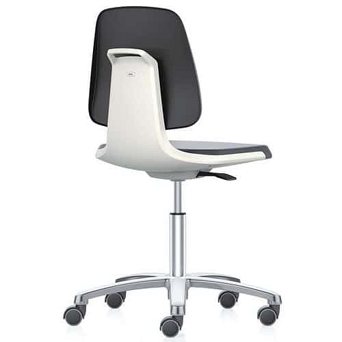 Pracovní židle Bimos Labsit  9123, opěrka s funkcí Flex 3D, potah Supertec, hliníkový kříž, bíl??/antracit