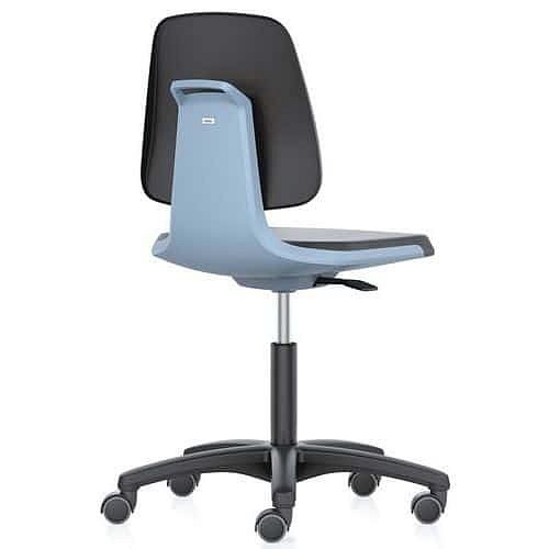 Pracovní židle Bimos Labsit  9123, opěrka s funkcí Flex 3D, potah Supertec, hliníkový kříž, modrá/antracit