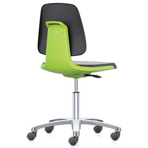 Pracovní židle Bimos Labsit  9123, opěrka s funkcí Flex 3D, potah Supertec, hliníkový kříž, zelená/antracit