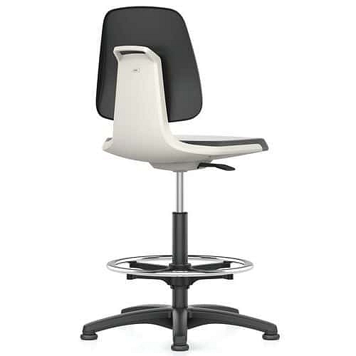 Pracovní židle Bimos Labsit 9121 s kluzáky, s podnožkou, polyuretan, antracit/bílá