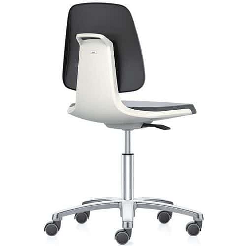 Pracovní židle Bimos Labsit  9123, opěrka s funkcí Flex 3D, polyuretan, hliníkový kříž, bílá/antracit