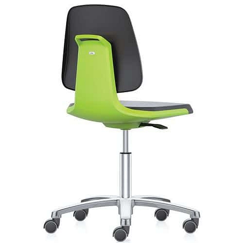 Pracovní židle Bimos Labsit  9123, opěrka s funkcí Flex 3D, polyuretan, hliníkový kříž, zelená/antracit
