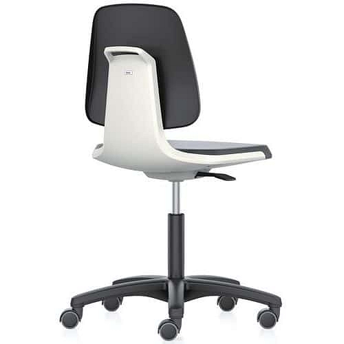 Pracovní židle Bimos Labsit  9123, opěrka s funkcí Flex 3D, látka, plastový kříž, bílá/antracit