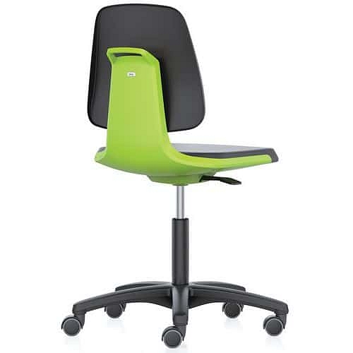 Pracovní židle Bimos Labsit  9123, opěrka s funkcí Flex 3D, látka, plastový kříž, zelená/antracit