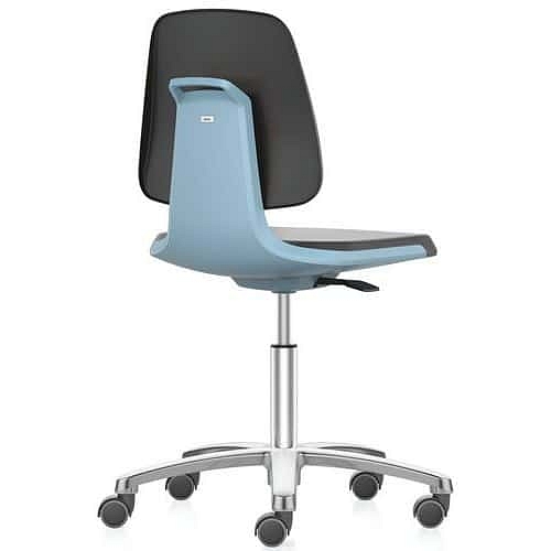 Pracovní židle Bimos Labsit  9123, opěrka s funkcí Flex 3D, látka, hliníkový kříž, modrá/antracit