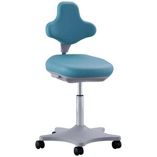 Pracovní žídle Bimos Labster 9103 s kolečky, bez podnožky, koženka, zelená/šedá