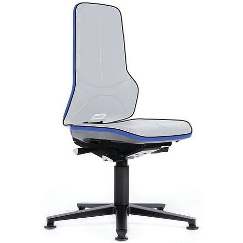 Rám dílenské židle Bimos 9560 s opěradlem pro Bimos Neon, permanentní kontakt, kluzáky, šedá