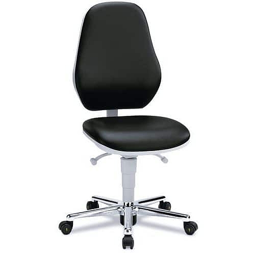 Pracovní antistatická ESD židle Bimos 9145, černá/bílá, koženka