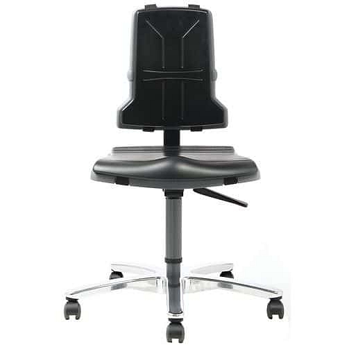 Dílenská židle Bimos Sintec 9816 s kolečky, látka, černá