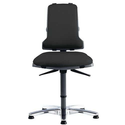 Dílenská židle Bimos Sintec 9816 s kluzáky, koženka, černá