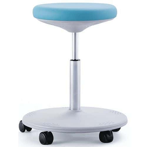 Pracovní stolička Bimos Labster 9107 s kolečky, koženka, modrá