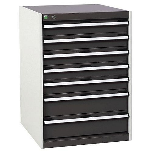 Dílenská zásuvková skříň Bott Cubio, 90 x 65 x 52,5 cm, 7 zásuvek, šedá-antracit