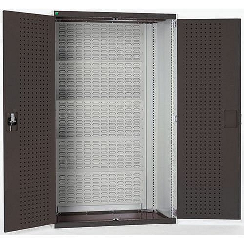 Dílenská skříň s perfo panely pro držáky na boxy/nářadí, 120 x 105 x 65 cm, šedá-antracit