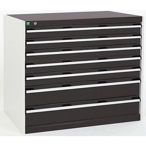 Dílenská zásuvková skříň Bott Cubio, 90 x 105 x 65 cm, 7 zásuvek, šedá-antracit