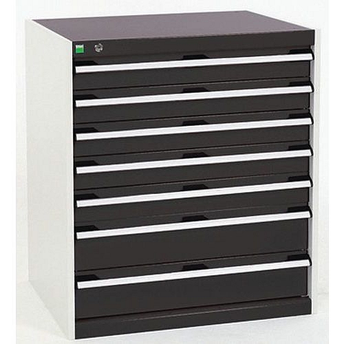 Dílenská zásuvková skříň Bott Cubio, 90 x 80 x 75 cm, 7 zásuvek, šedá-antracit