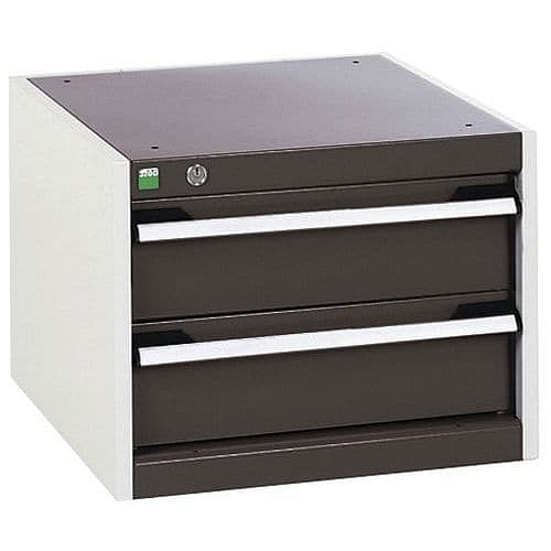 Dílenská zásuvková skříň Bott Cubio, 40 x 52,5 x 65 cm, 2 zásuvky, šedá-antracit