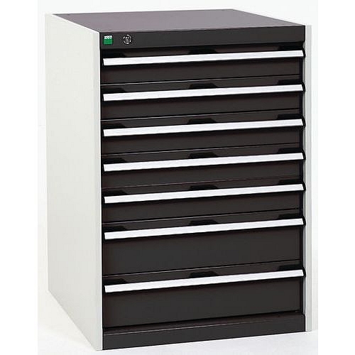 Dílenská zásuvková skříň Bott Cubio, 90 x 65 x 65 cm, 7 zásuvek, šedá-antracit